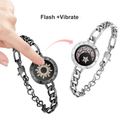 Bracelets de vibration intelligents Sun&moon avec chaîne Figaro (noir + or + gris)