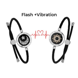 Bracelets de vibration intelligents Sun&moon avec corde de Milan (noir + marron)