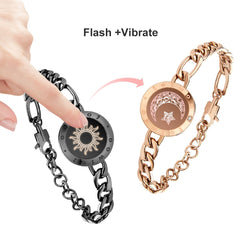 Bracelets de vibration intelligents Sun&moon avec chaîne Figaro (noir + or + gris)